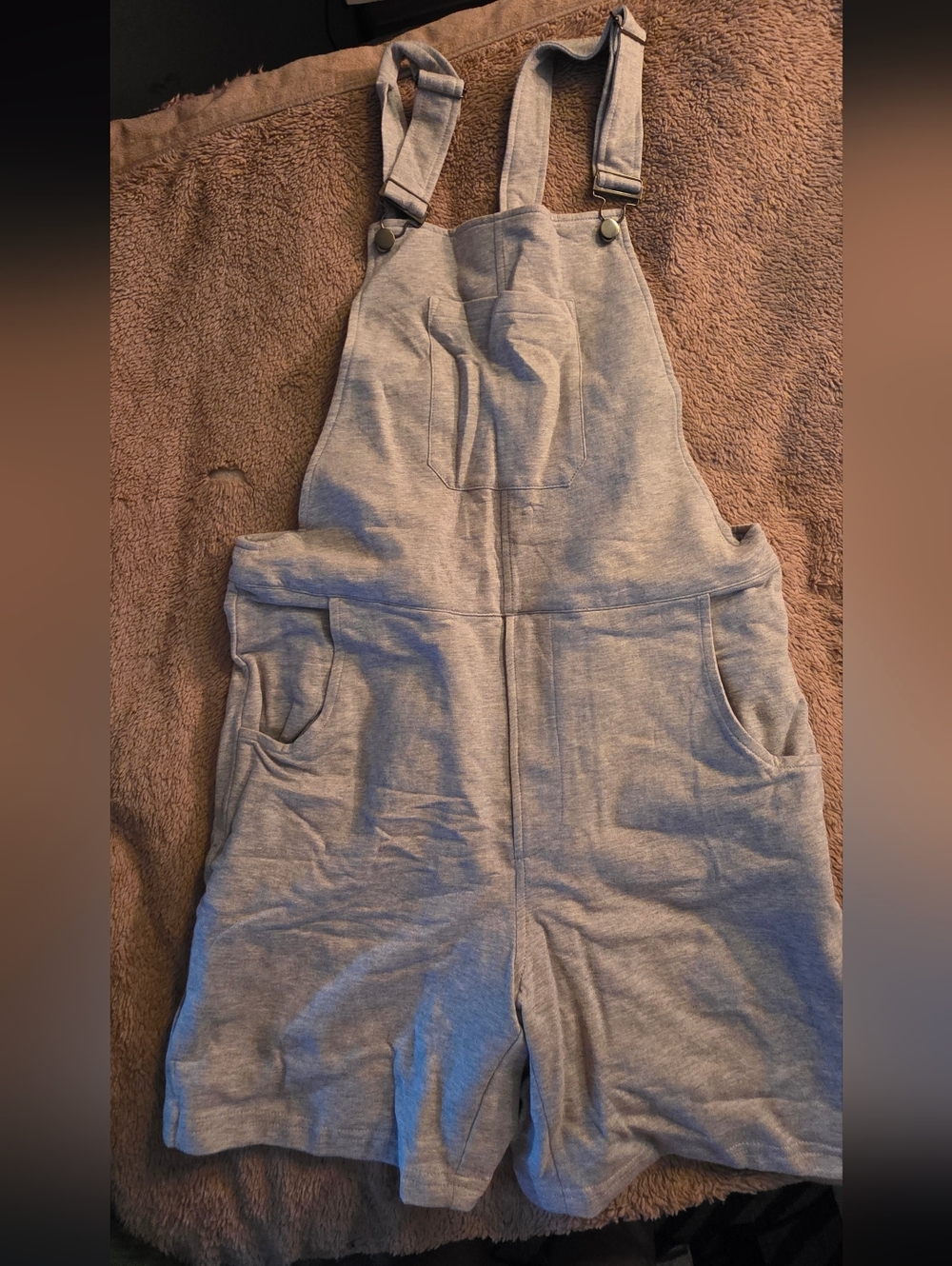 Grey Swoveralls Short with Front  Bib Pocket Size Small